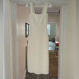 Abercrombie & Fitch Cream Sheath Midi Dress Square Neck